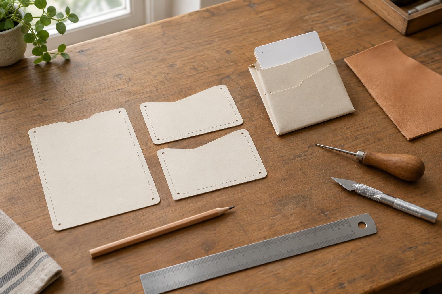 How to Make a Paper Pattern for a Simple Leather Cardholder